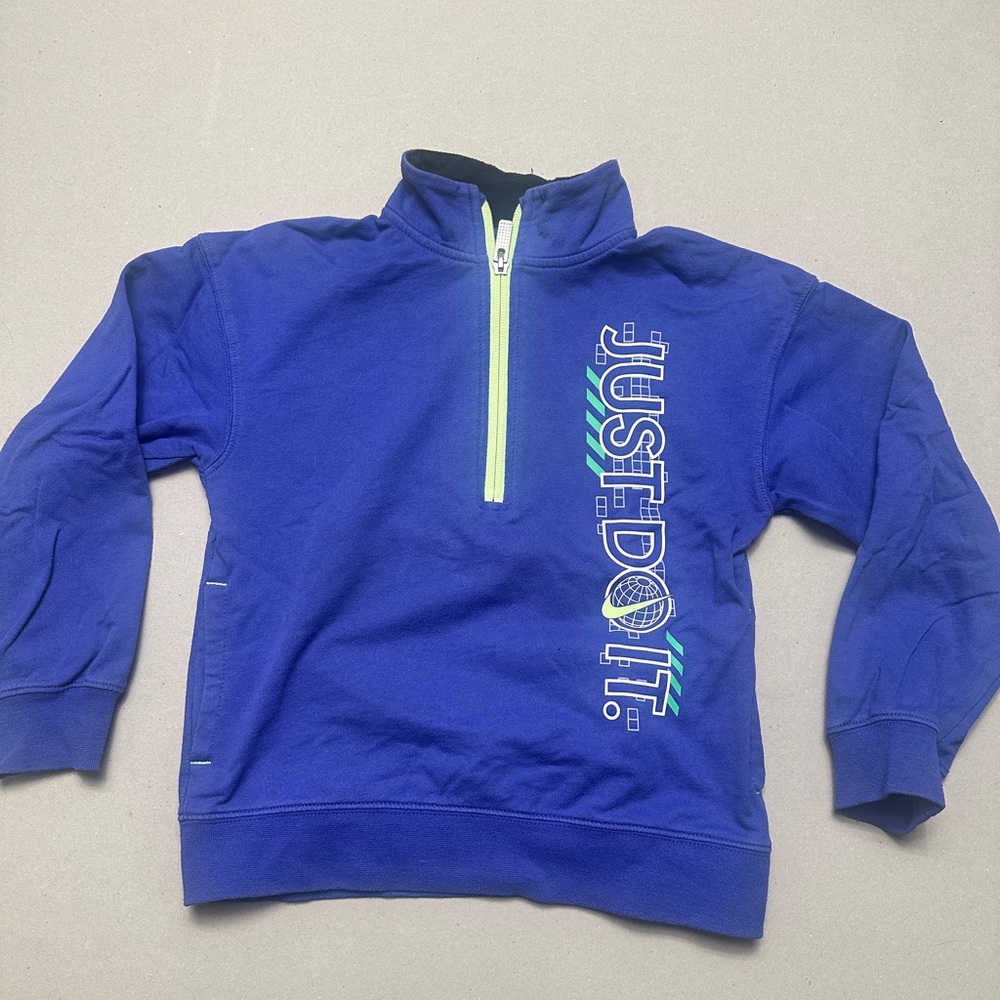 Nike Kids Blue Quarter-Zip Sweatshirt
